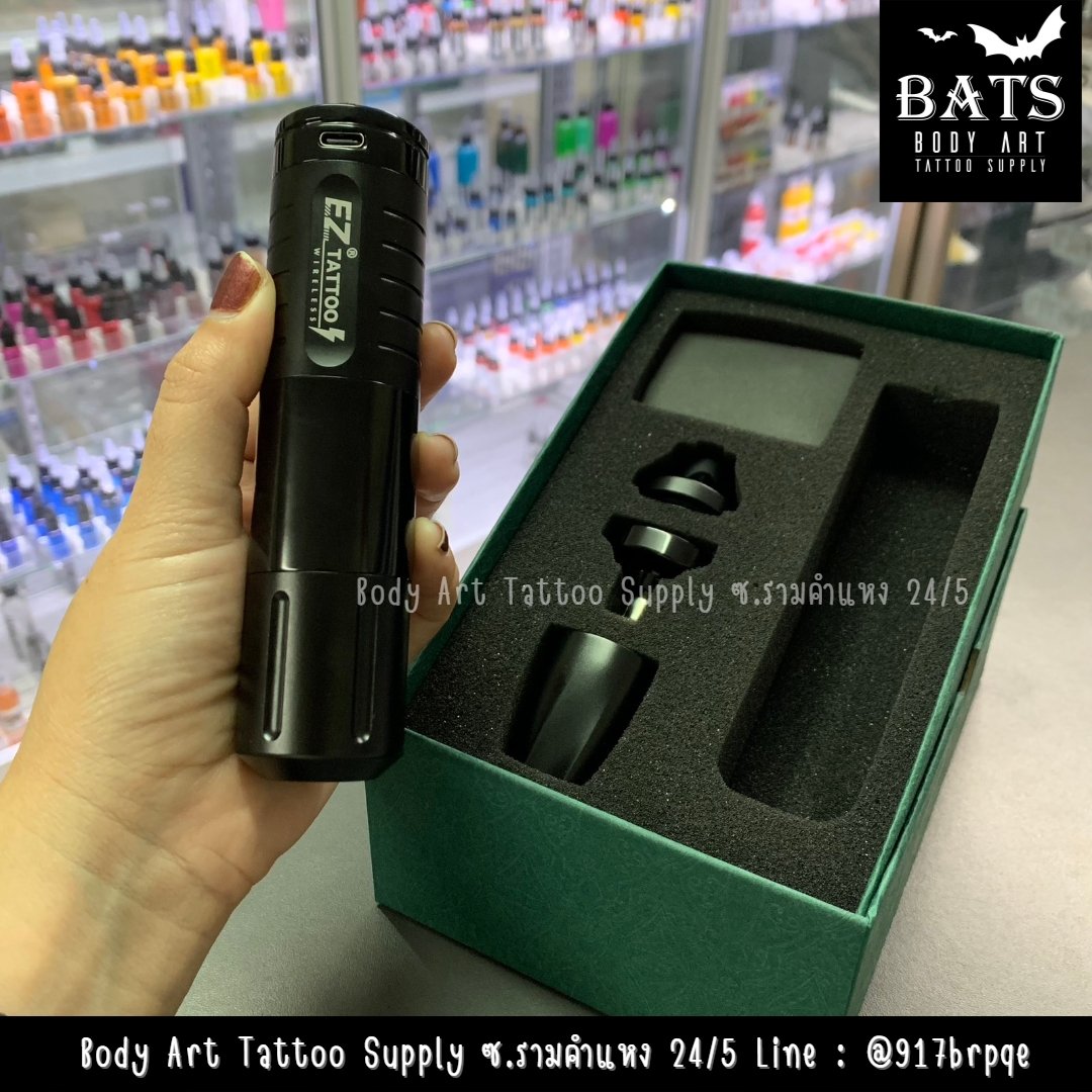 เครื่องสัก EZ ไร้สาย Evotech [ดำ] - inkmasterbkk